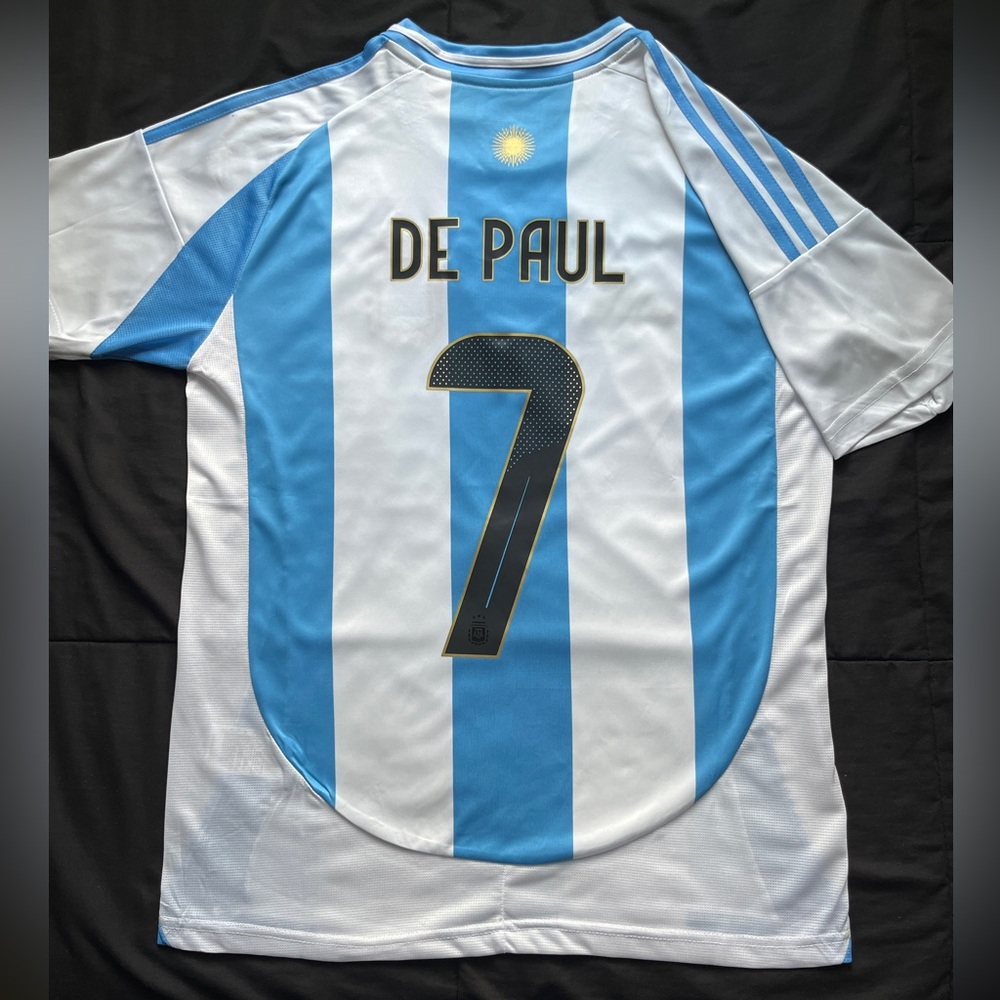 De Paul #7 Argentina 2024 Copa America Soccer Jersey Rodrigo